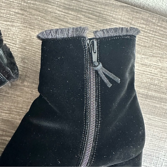 Stuart Weitzman On The Fringe Black Ankle Boots Block Heel Booties Womens Size 9 - Picture 7 of 15